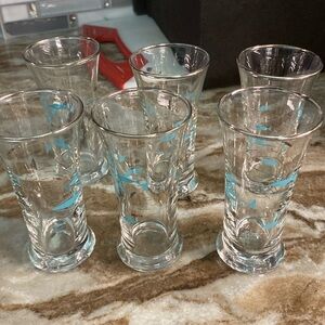 Vintage Set Of 6 Libbey Mediterranean Liqueur Glasses.